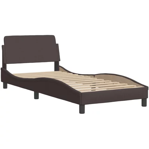 vidaXL Okvir za krevet s uzglavljem tamnosmeđi 80x200 cm od tkanine