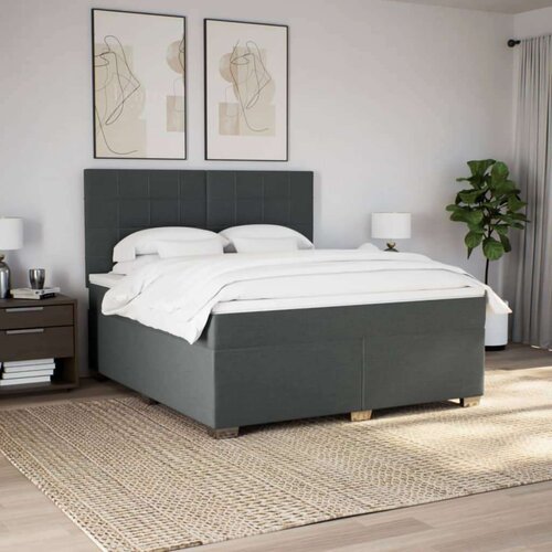 VidaXL Okvir kreveta s oprugama i madrac svjetlosivi 180x200cm tkanina Slike