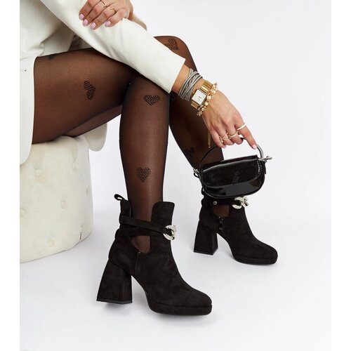 Gemre Black ankle boots embellished with rhinestones Elm Cijene