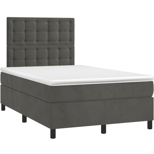 vidaXL Box spring postelja z vzmetnico temno siv 120x190 cm žamet, (21111412) Cene