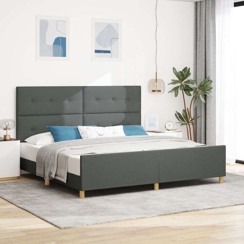  Postelja Temno Siva 200x200 cm Tkanina, (22049121) Slike