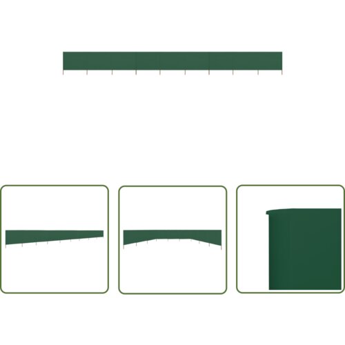  The Living Store 9-panelni vetrobran tkanina 1200x120 cm zelen - Vetrobran, (21742722) Cene