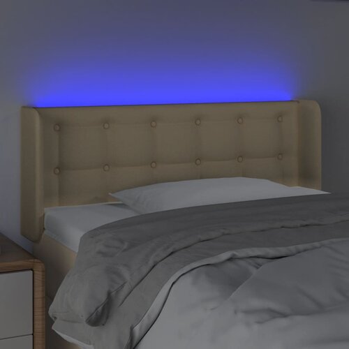  LED uzglavlje krem 93x16x78/88 cm od tkanine Slike