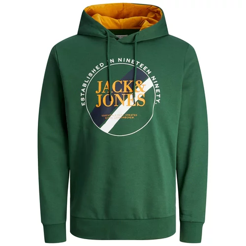 Jack & Jones Sweater majica 'LOOF' mornarsko plava / žuta / tamno zelena / bijela