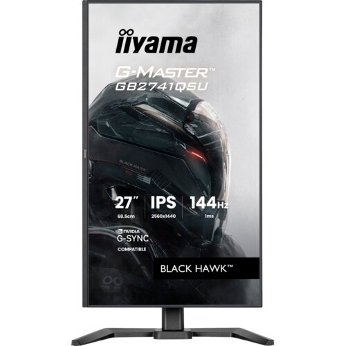 Unknown 27" IPS Gaming, G-Master Black Hawk, G-SYNC Compatible, 2560x1440 144Hz, 300cd/m2, HDMI, DisplayPort, 1ms MPRT, Adaptive Sync, Speakers, USB 2x2.0, Black Tuner, 15cm Height Adjust Stand Cene