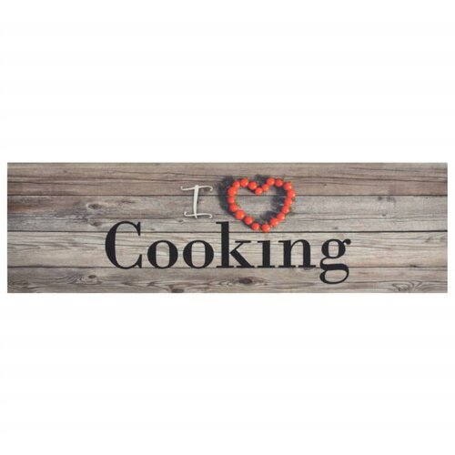 Maison Chic Kuhinjska Preproga, Rug pralna napis Cooking siva 45x150 cm žamet, (22121910) Cene