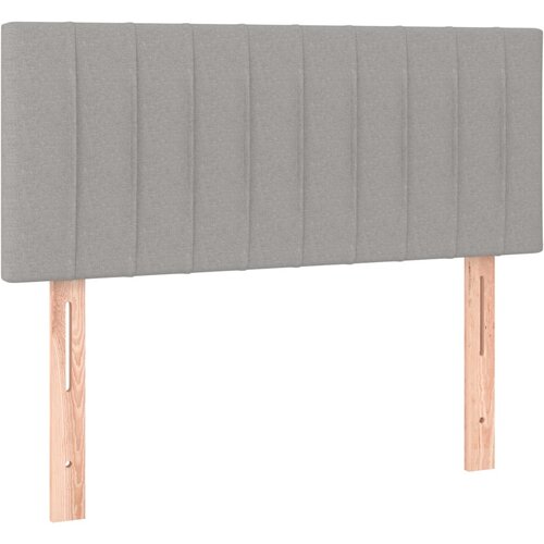 Maison Chic posteljno vzglavje - vzglavna omarica - nočna omarica svetlo sivo 80x5x78/88 cm blago, (21707362) Slike