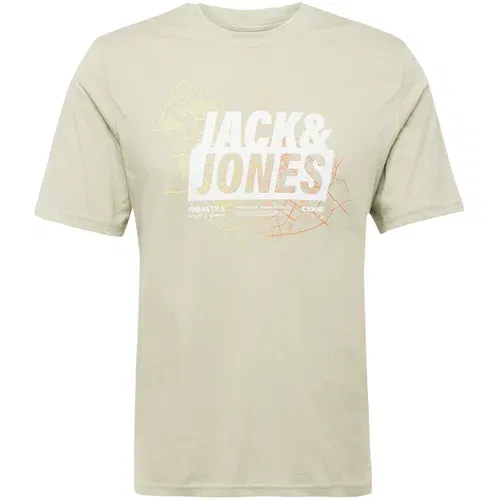 Jack & Jones Majica 'MAP SUMMER' žuta / pastelno zelena / narančasta / bijela