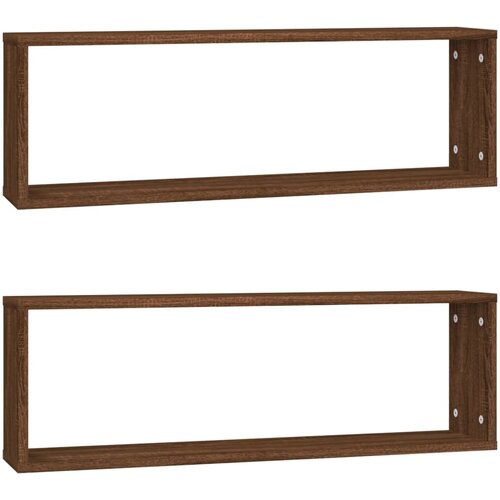 Maison Chic 2 kosi Stenske kockaste police - Stenske Police - Viseče police rjav hrast 80x15x26,5cm inž. les, (21793461) Slike
