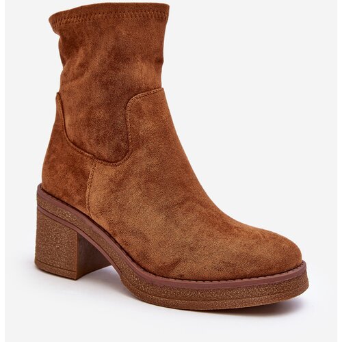 FB2 Women&amp;#039;s ankle boots with a heel Camel Argastis Slike
