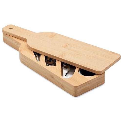  Set vinski Vinovault oblik fla&amp;scaron;e 4-djelni od bambusa 29x8,5x3 cm Slike
