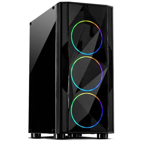 Kuciste Inter-tech Case A-3401 Chevron RGB gaming, 3x RGB fans, Acrylic glass front panel Slike