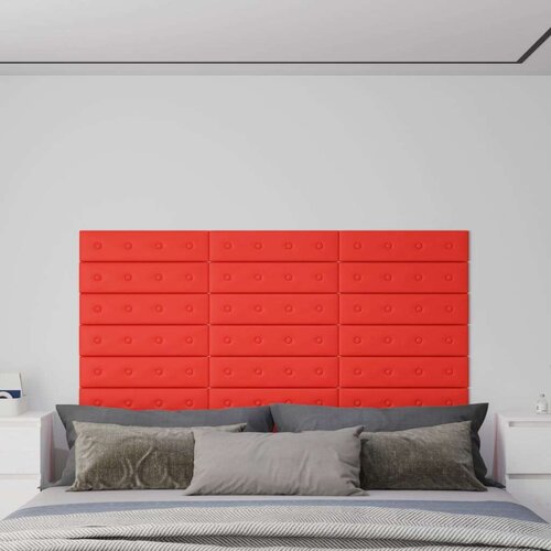  Zidne ploče od umjetne kože 12 kom crvene 60 x 15 cm 1 08 m² Cijene