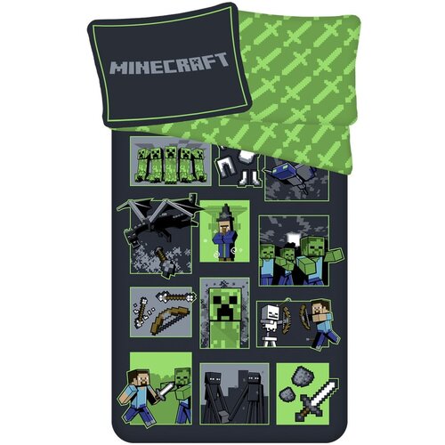 Jerry Fabrics Pamučna dječja posteljina za krevet za jednu osobu 140x200 cm Minecraft Survival Mode – Cene