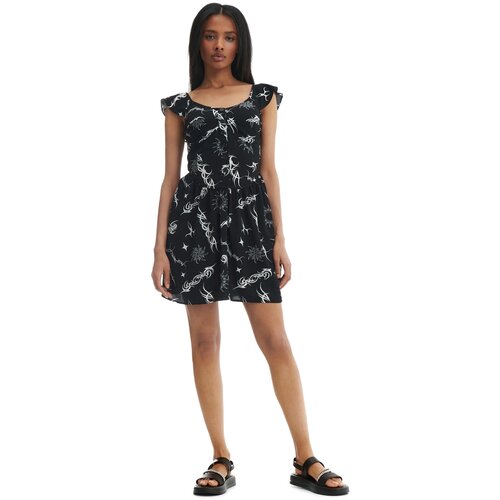 Cropp ženska mini haljina s uzorkom - Crna 5628S-99M Slike