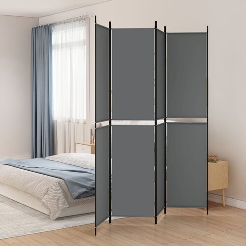 vidaXL Sobna pregrada s 4 panela antracit 200 x 220 cm od tkanine Cijene