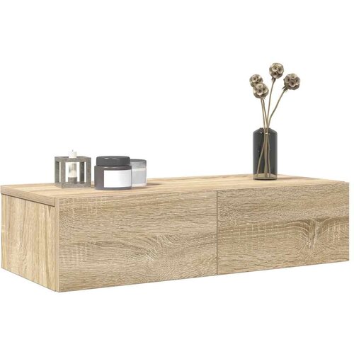 vidaXL Stenska polica s predali sonoma hrast 60x26,5x15 cm inž. les Cene