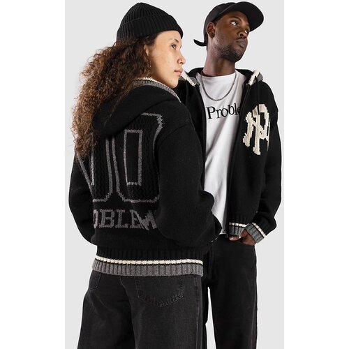 No Problemo Nyp Varsity Through Pulover black Cene