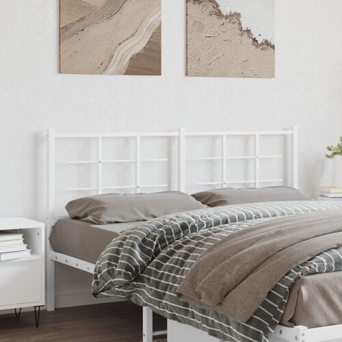 vidaXL Kovinsko vzglavje belo 150 cm Cene