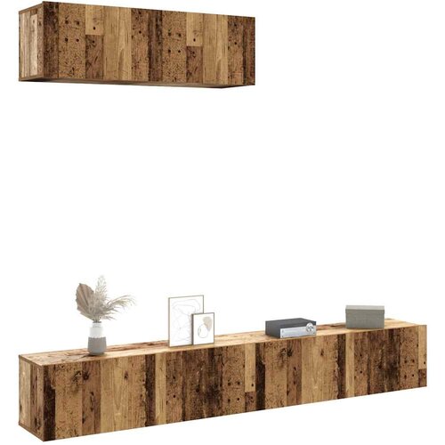vidaXL Stenska TV omarica 3 kosa starinski les 100x30x30 cm Cene