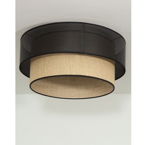  plafonska svetiljka borho 1xE27/60W/230V, prečnik 50 cm, crna/juta Slike