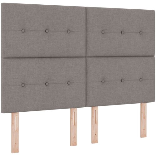  Boxspring krevet s madracem Sivosmeđa 140 x 200 cm Tkanina Smeđesiva 144 x 200 x 140.5 cm Slike