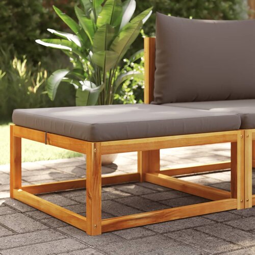 VidaXL Vrtni stolček za noge z blazino 65x65x29 cm trden akacijev les Slike