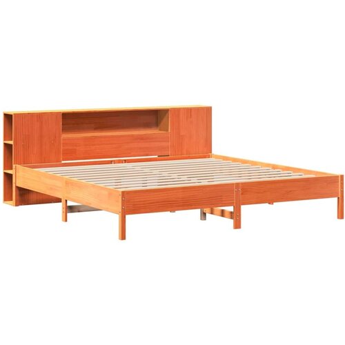 vidaXL Krevet s regalom za knjige bez madraca 200x200 cm od borovine Cene