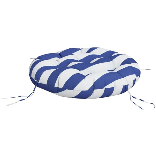  Okrugli jastuk plavo-bijele pruge &amp;Oslash; 60x11 cm od tkanine Oxford Slike