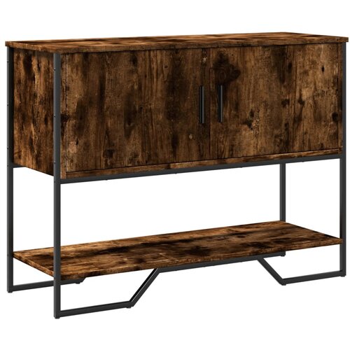 Maison Chic konzolna miza - miza ob steni dimljen hrast 100x35x74,5 cm inženirski les, (21786454) Slike