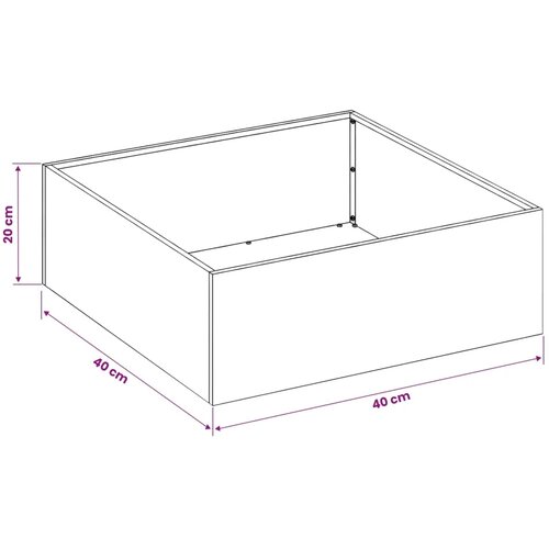  Vrtna saksija Rđa 40 x 40 x 20 cm Otporni čelik - Otporni čelik 40 x 40 x 20 cm 1 Slike