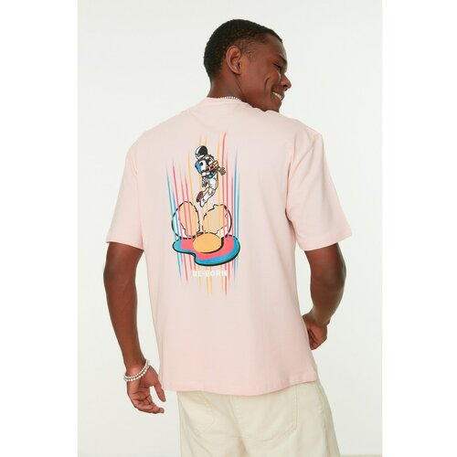 Trendyol Powder Men's Relaxed Fit 100% Cotton Short Sleeve Crew Neck Printed T-Shirt Slike