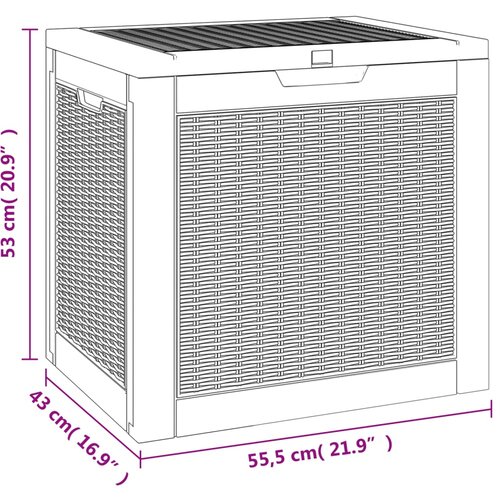  Vrtna kutija za pohranu svjetlosmeđa 55,5x43x53 cm polipropilen Slike