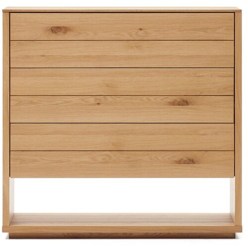 Kave Home Visoka komoda u dekoru hrasta u prirodnoj boji 100x97 cm Alguema &amp;ndash; Slike