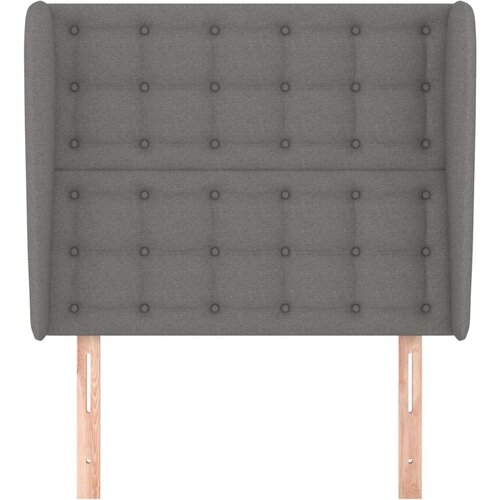  Uzglavlje s u&amp;scaron;ima tamnosivo 103x23x118/128 cm od tkanine Slike
