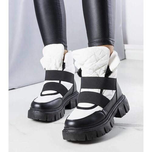 Gemre White insulated slip-on snow boots Francisco Cene