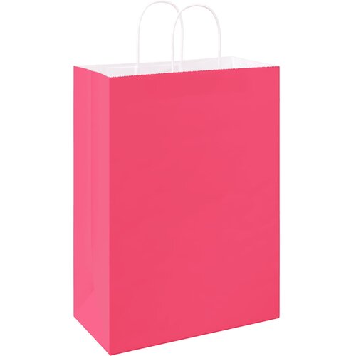  Papirnate vrećice 250 kom s ručkama ružičaste 32x17x44 cm Slike