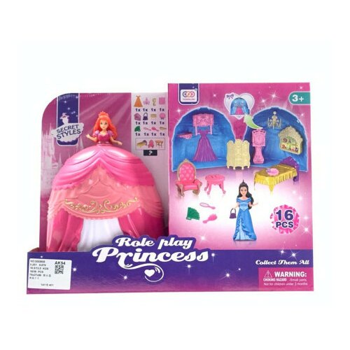 Boneca, lutka, set, bal za princeze, pink haljina, Role play princess ( 858380 ) Slike
