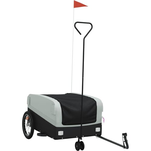 VidaXL Kolesarska prikolica črna in siva 45 kg železo, (21227430) Slike