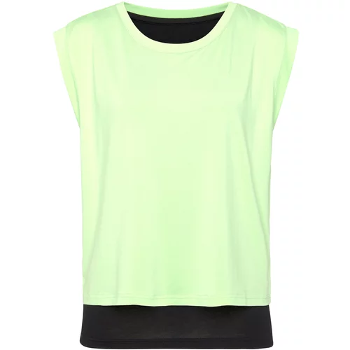 LASCANA ACTIVE Majica neonsko zelena / črna