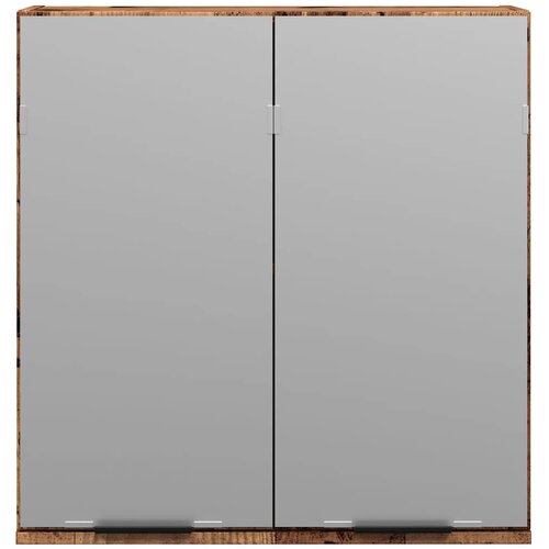 Kupaonski ormarić s ogledalom staro drvo 64x20x66,5 cm Slike