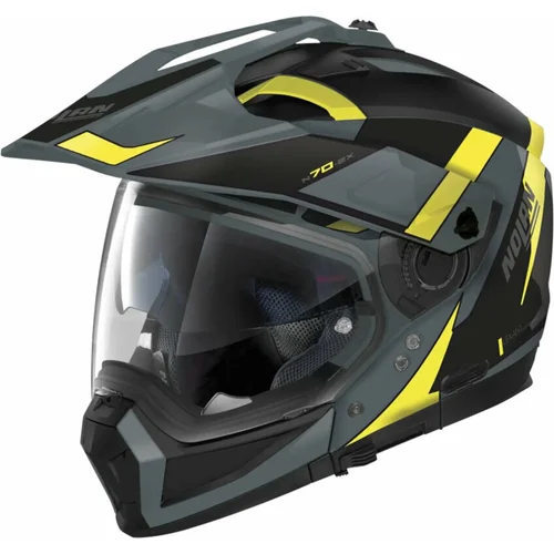 Nolan N70-2 X Skyfall N-Com Slate Grey Yellow/Black L Kaciga