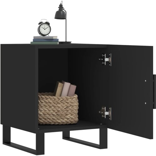  Noćni ormarići 2 kom crni 40 x 40 x 50 cm od konstruiranog drva Slike