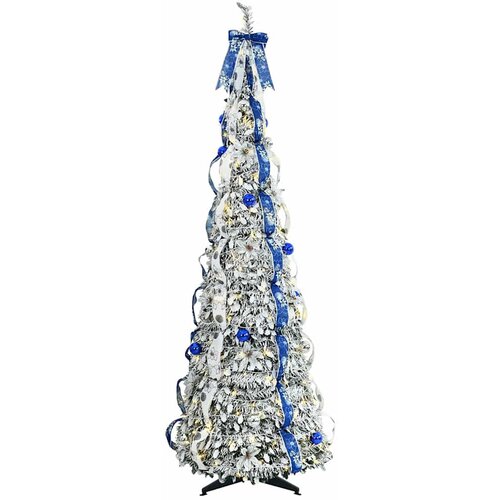  Umjetno božićno drvce s 200 LED svjetlima Bijelo 210 cm PVC Slike