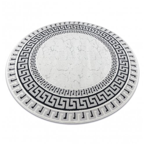 RugsX Preproga ALLURE 1960 krog, Grški ključ, okvir - strukturna, elegantna, glamur belo / siva cercle 100 cm, (21995712) Cene