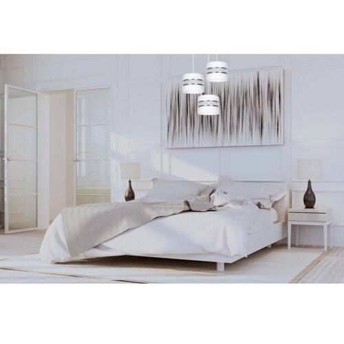  Visilica na sajli CORAL 3xE27/60W/230V beli/hrom, prečnik 45 cm Slike