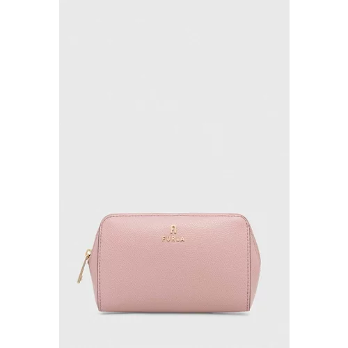Furla Kožna kozmetička torbica boja: ružičasta