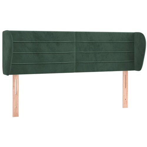 VidaXL Uzglavlje s u&amp;scaron;ima tamnozeleno 147x23x78/88 cm bar&amp;scaron;unasto Slike