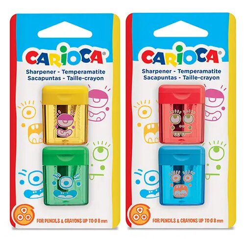 Carioca 2-delni komplet Monster plastičnih šilčkov s predalčkom - Cene