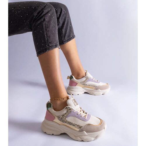 Gemre Multicolored Sneakers with Glitter Inserts Clorinda Cene